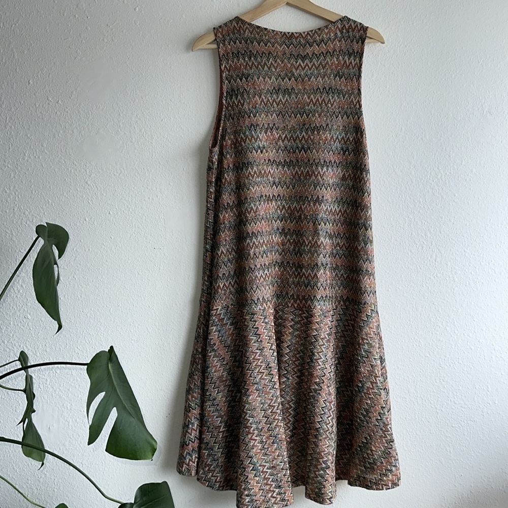 Anthropologie Maeve Westwater Chevron Knit V Neck Dress Sz. L - Picture 10 of 12
